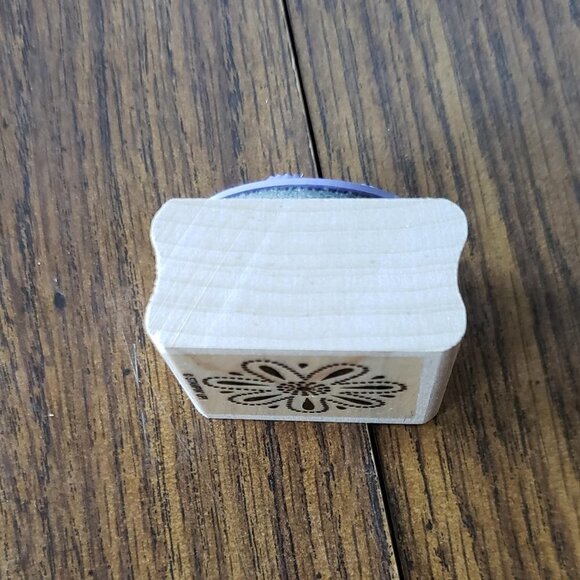 Stampin Up 2x2 Inch Polka Dot Flower Wood Mounted Rubber Stamp - Picture 8 of 8